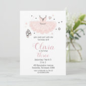 Elegant Pink Ballerina Birthday 招待状 (スタンド正面)