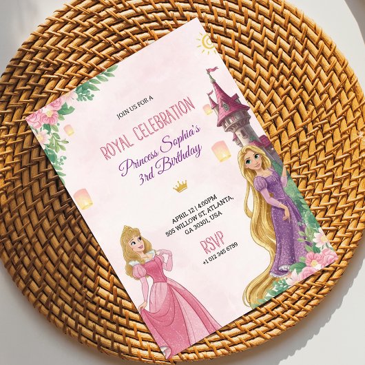 Elegant Pink birthday invitation  招待状