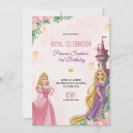 Elegant Pink birthday invitation  招待状