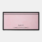 Elegant Pink Black Minimalist Executive Desk Mat デスクマット (正面)