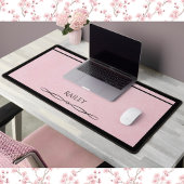 Elegant Pink Black Minimalist Executive Desk Mat デスクマット