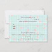 Elegant Pink Blue Cleaning Cute Maid Janitorial (裏面)