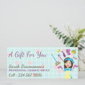 Elegant Pink Blue Cleaning Service Maid Janitorial (スタンド正面)