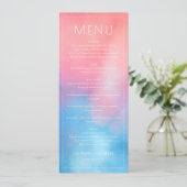 Elegant Pink Blue Gradient Wedding Menu メニュー (スタンド正面)