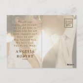 Elegant Pink Blush Floral Wedding Photo Thank You ポストカード (裏面)