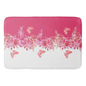 Elegant Pink Botanical Bath Mat  バスマット (正面)