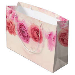 Elegant pink bouquets  ラージペーパーバッグ