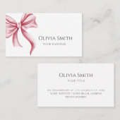Elegant Pink bow 名刺 (正面/裏面)