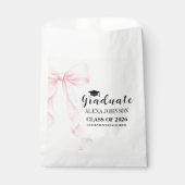 Elegant Pink Bow 2026 Graduation Graduate フェイバーバッグ (正面)