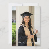 Elegant Pink Bow 2 Photo Graduation Party 招待状 (裏面)