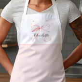 Elegant Pink Bow Apron エプロン