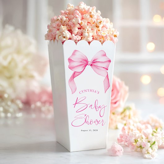 Elegant Pink Bow Baby Shower  フェイバーボックス