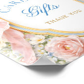 Elegant  Pink Bow Baby Shower Cards and Gifts ポスター (角)