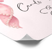 Elegant Pink Bow Baby Shower Cards and Gifts ポスター (角)