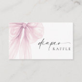 Elegant Pink Bow Baby Shower Diaper Raffle エンクロージャーカード (正面)