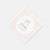 Elegant Pink Bow Baby Shower Paper Napkin スタンダードカクテルナプキン (角)