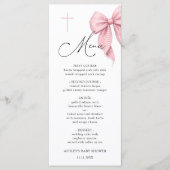 Elegant Pink Bow Baptism Menu メニュー (正面)