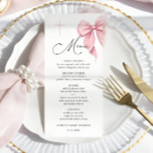 Elegant Pink Bow Baptism Menu メニュー