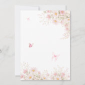 Elegant Pink Bow Bloom Butterfly Baby Shower 招待状 (裏面)