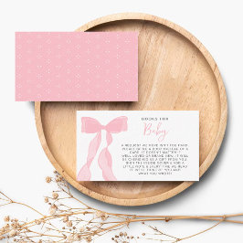 Elegant Pink Bow Books For Baby Baby Shower エンクロージャーカード