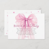 Elegant Pink Bow Books for Baby Request Card エンクロージャーカード (正面/裏面)
