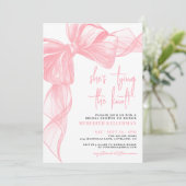 Elegant Pink Bow Bridal Shower 招待状 (スタンド正面)