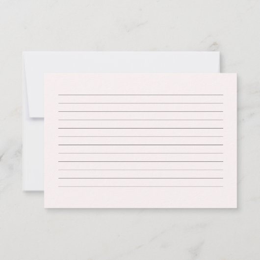 Elegant Pink Bow Bridal Shower Recipe Card (裏面)