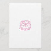 Elegant Pink Bow & Cake Sweet 16 Birthday Party 招待状 (裏面)