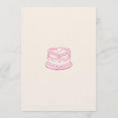 Elegant Pink Bow & Cake Sweet 16 Birthday Party 招待状 (裏面)
