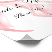 Elegant Pink Bow Cards and Gifts Sign ポスター (角)