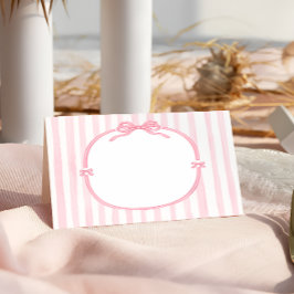 Elegant Pink Bow Coquette Birthday プレイスカード