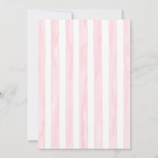 Elegant Pink Bow First Holy Communion 招待状 (裏面)