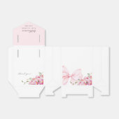  Elegant Pink Bow Floral Baby Shower フェイバーボックス (折り畳みなし)