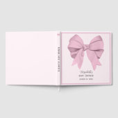 Elegant Pink Bow It's a Girl Baby Shower  ゲストブック (全面)