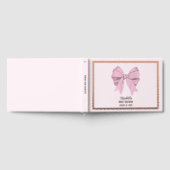 Elegant Pink Bow It's a Girl Baby Shower Rose Gold ゲストブック (全面)