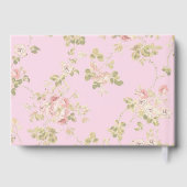Elegant Pink Bow It's a Girl Floral Baby Shower  ゲストブック (裏面)