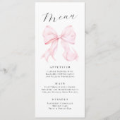 Elegant Pink Bow Menu メニュー (正面)