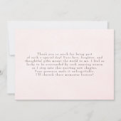 Elegant Pink Bow Prosecco Bridal Shower Thank You サンキューカード (裏面)