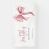 Elegant Pink Bow Quinceanera 横断幕 (縦)