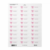 Elegant Pink Bow Return Address Labels ラベル (フルシート)