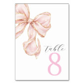 Elegant Pink Bow Table Numbers  テーブルナンバー (裏面)