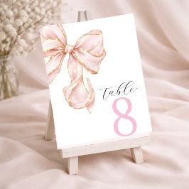 Elegant Pink Bow Table Numbers  テーブルナンバー