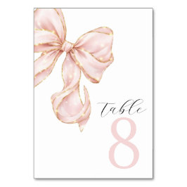 Elegant Pink Bow Table Numbers  テーブルナンバー