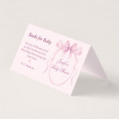 Elegant Pink Bow Theme Books for Baby Card (正面)