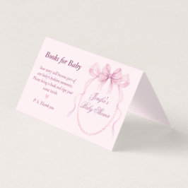 Elegant Pink Bow Theme Books for Baby Card