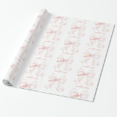 Elegant Pink Bow Wrapping Paper ラッピングペーパー (アンロールド)