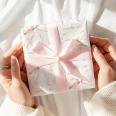 Elegant Pink Bow Wrapping Paper ラッピングペーパー