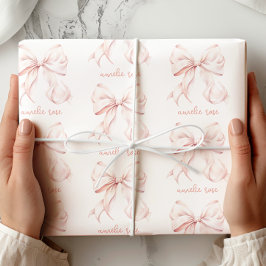 Elegant Pink Bow Wrapping Paper ラッピングペーパー