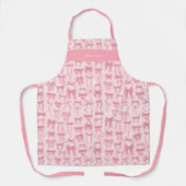 Elegant Pink Bows and Coquette Chic Trendy Apron エプロン (正面)