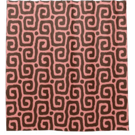 Elegant pink &brown Abstract pattern シャワーカーテン